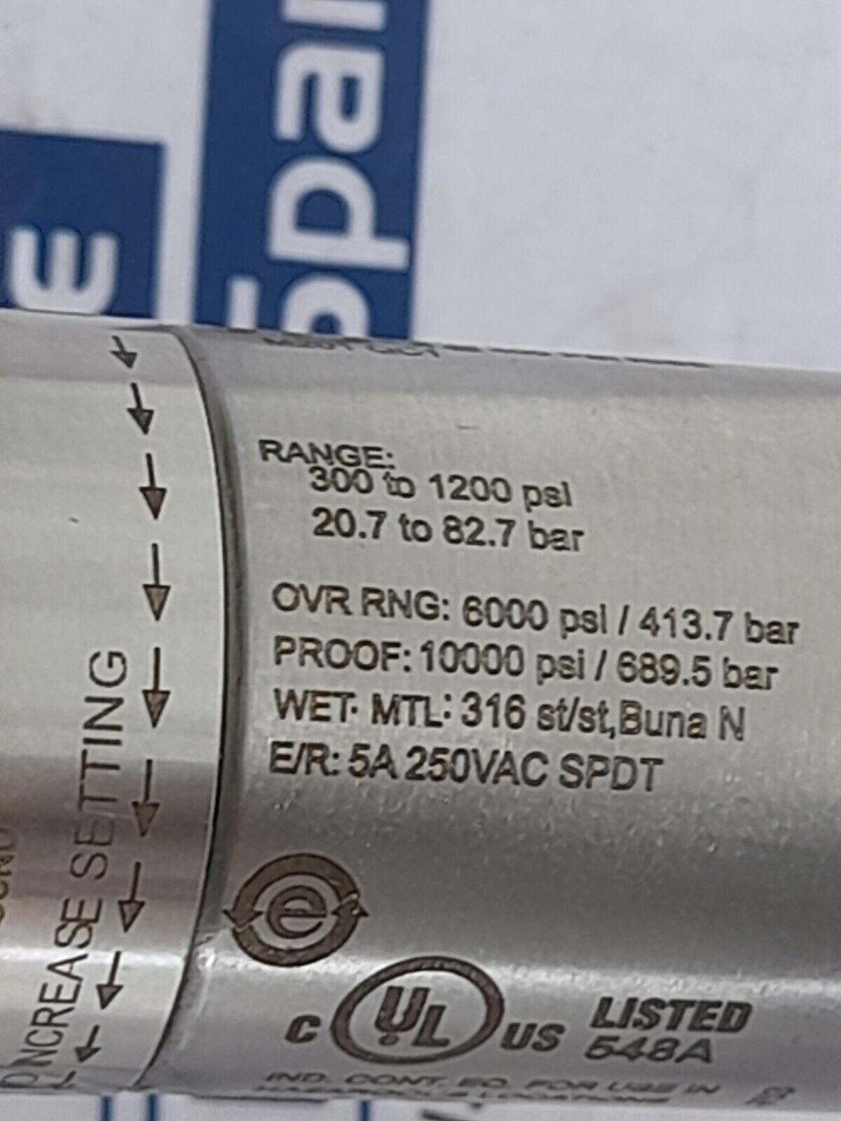 United Electric 12SHSNP1 M201 QC1 Pressure Switch Dual Seal 12 Series 12SHSNP1