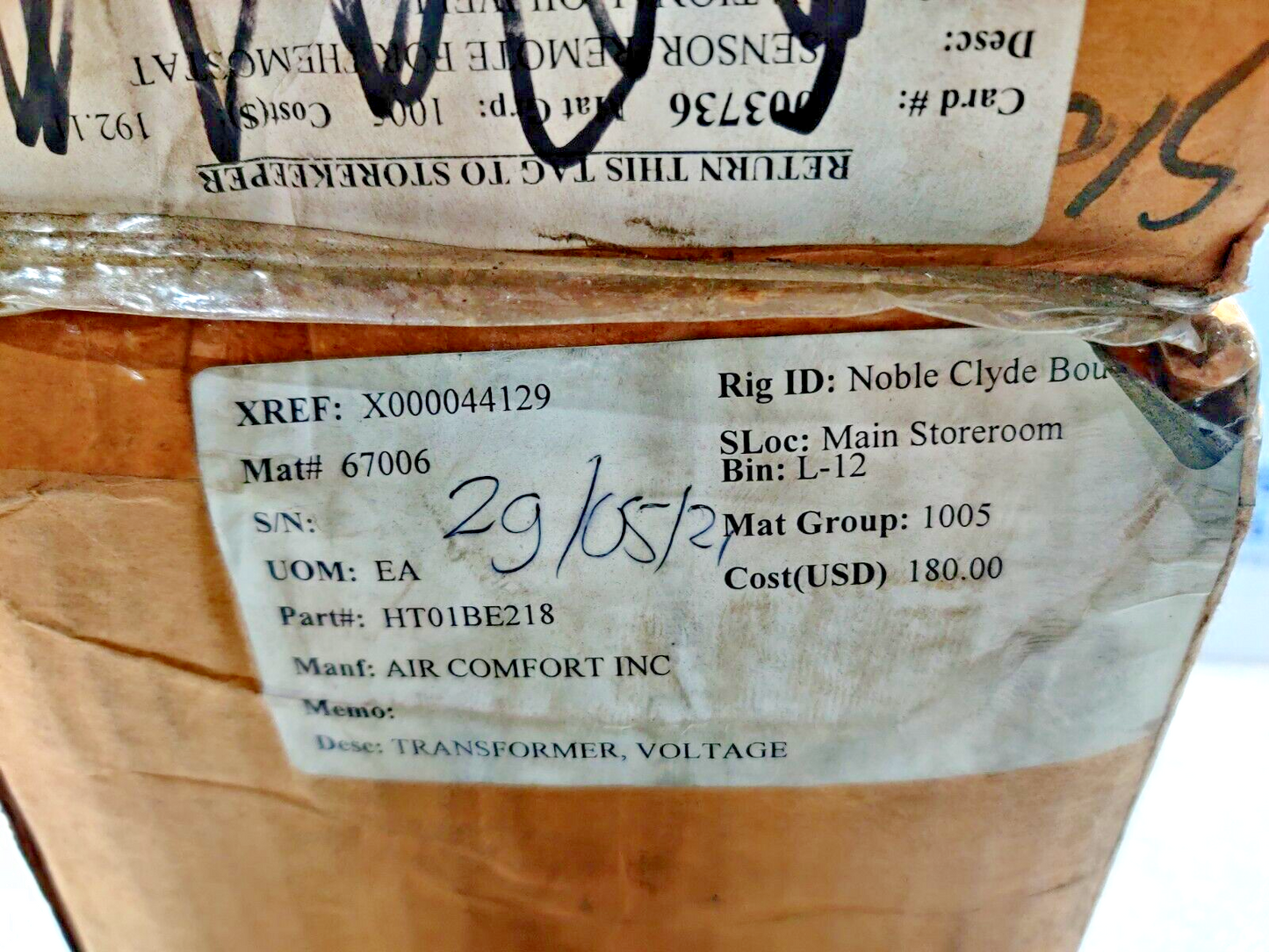 Air Comfort HT01BE218 VoltageTransformer Carrier