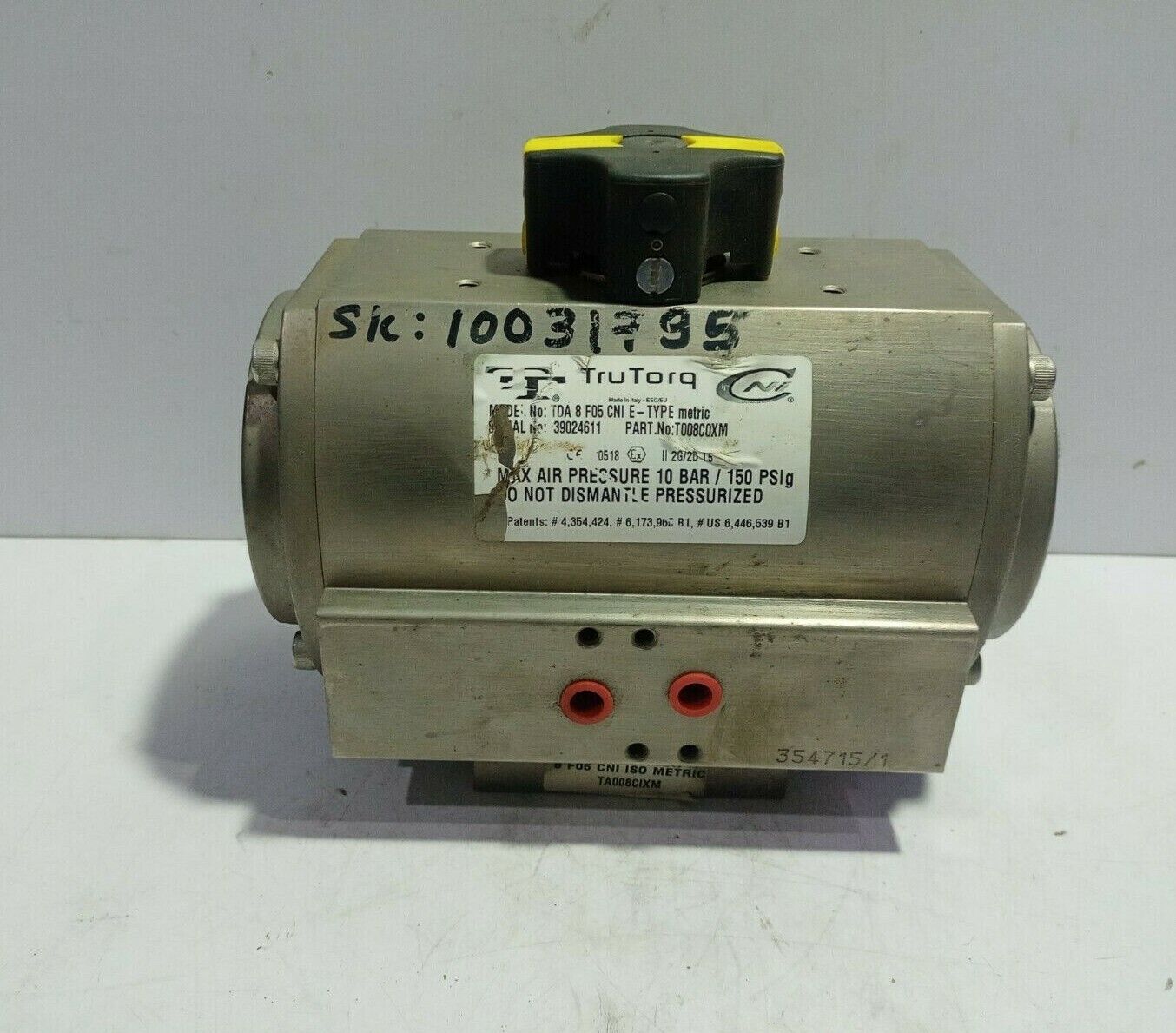 Trutorq TDA 8 F05 CNI E-Type Metric Pneumatic Actuator T008C0XM