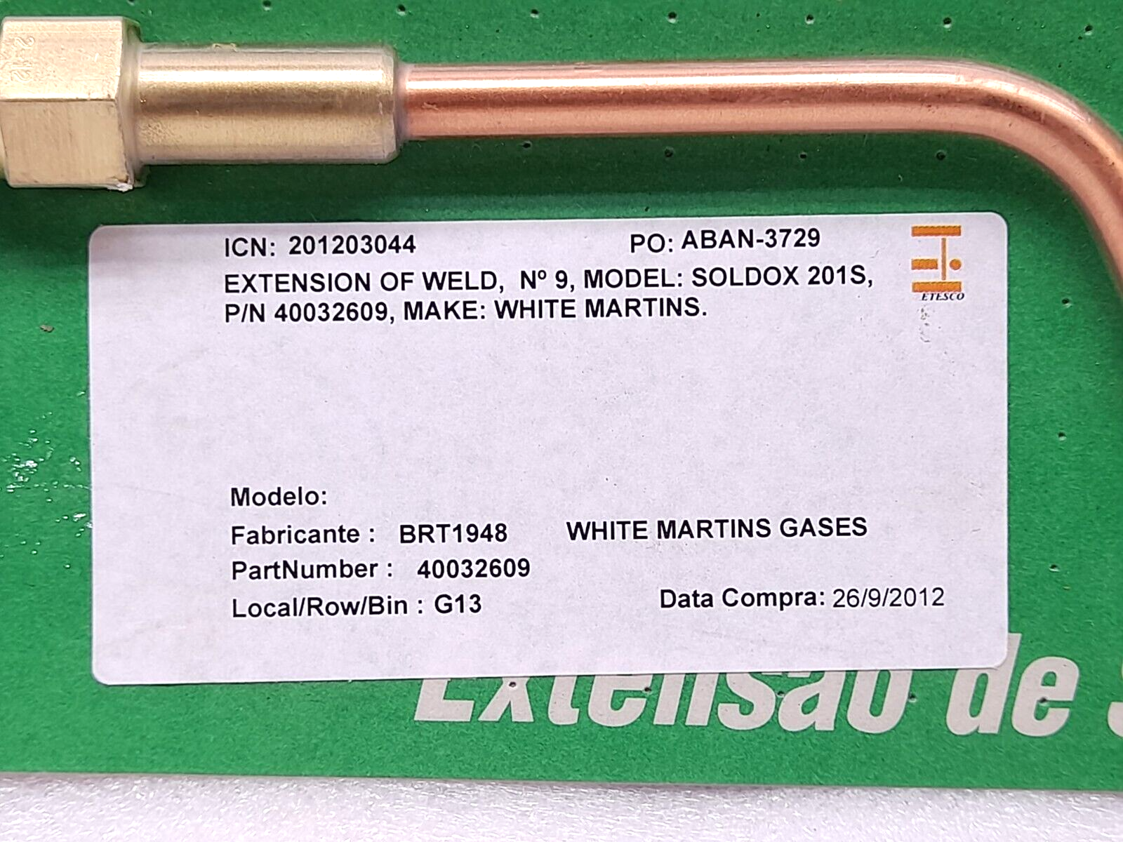 White Martins 40032609 Soldox Extension 201S NR.9