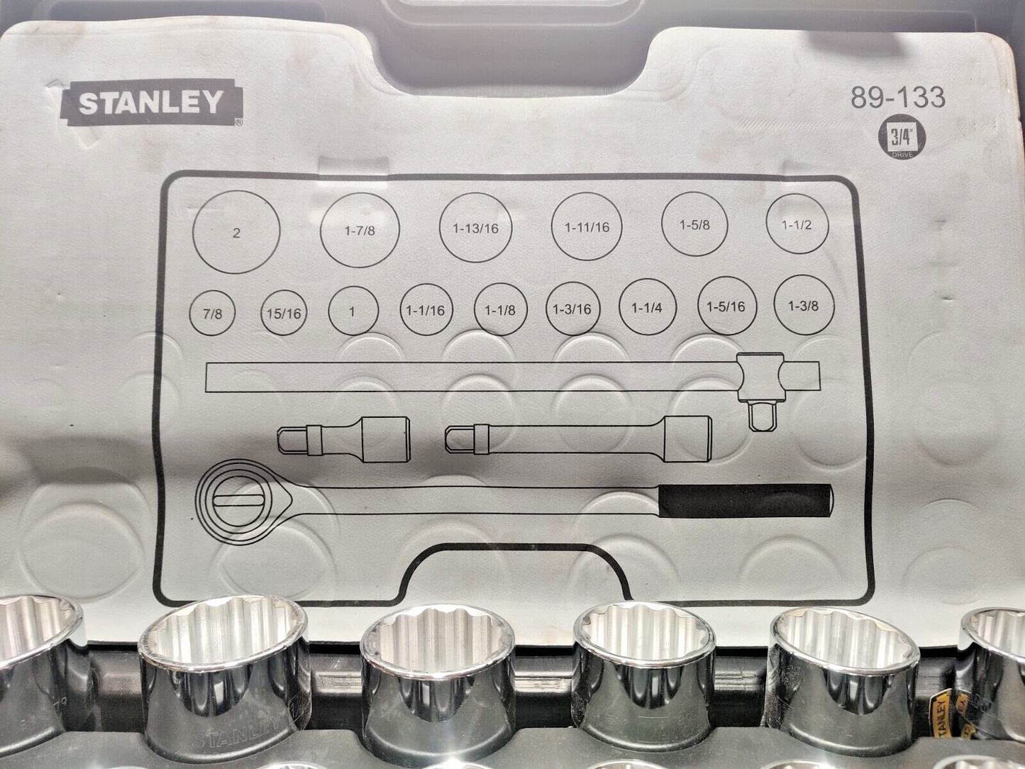 Stanley 89-133 ¾ Driver Socket Set Complete Set