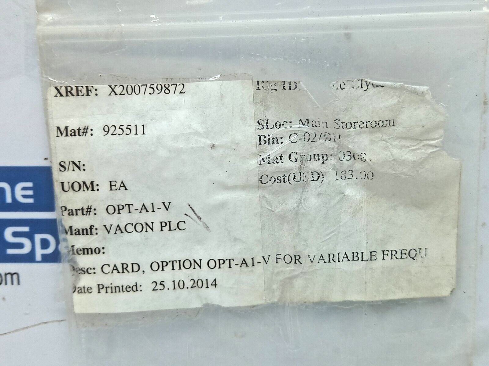 Vacon PLC OPT-A1-V Option Card OPT-A1-V For Variable Frequency CM090499 PC00253