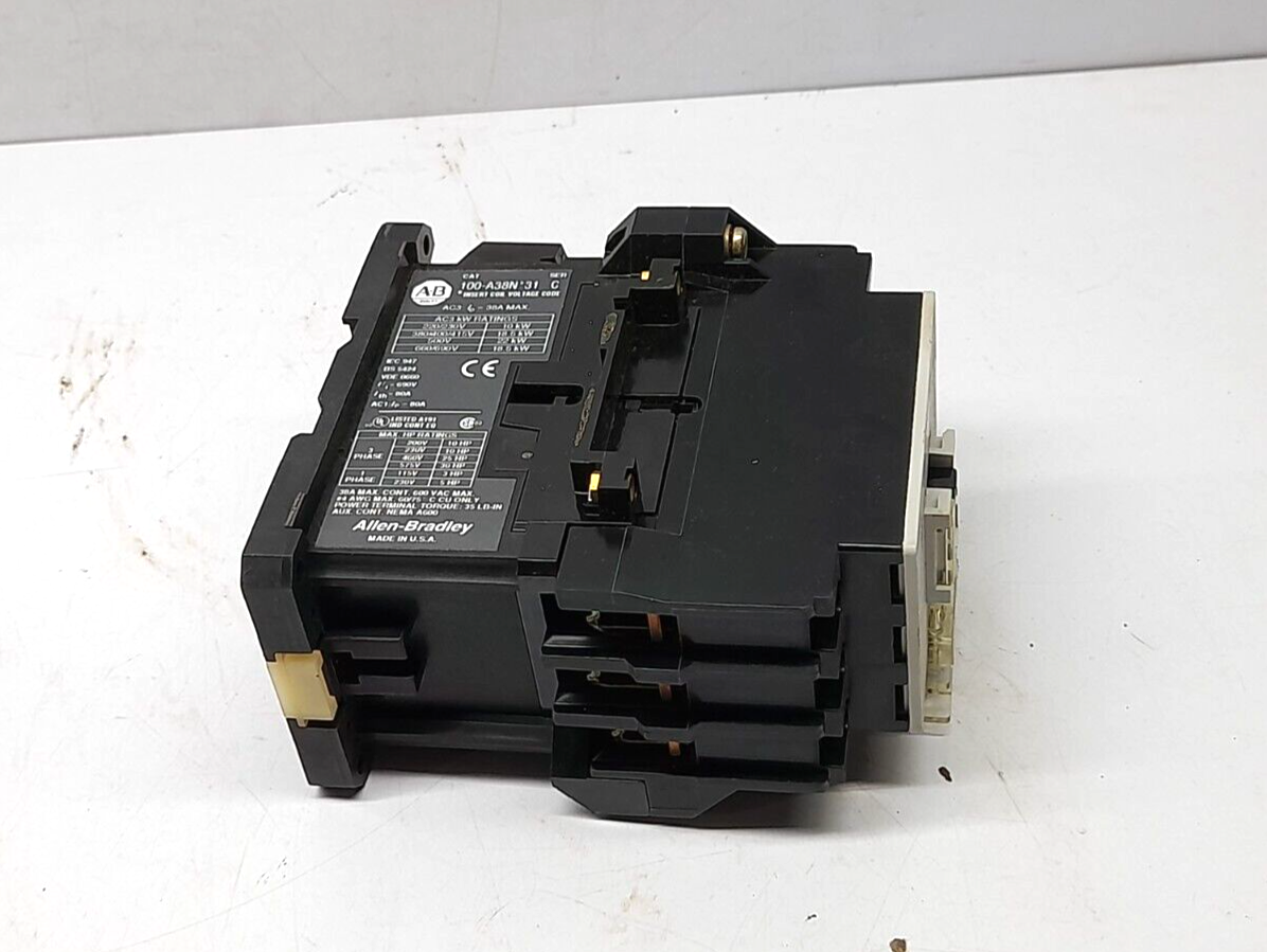 Allen Bradley 100-A38ND31 Ser C Contactor 110V50Hz 120V60Hz A38 195-GAO1 Ser A