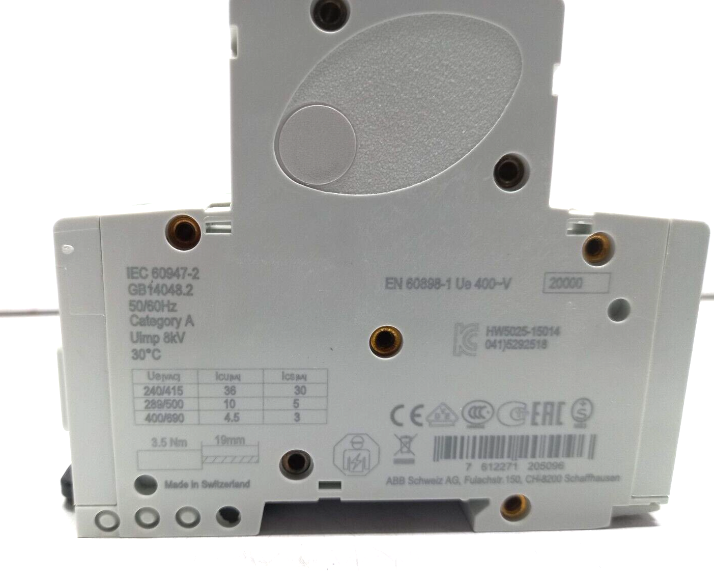 ABB 2CCS893001R0801 High Performance MCB S803N-D80 RS 435324 240/415V~ 36kA