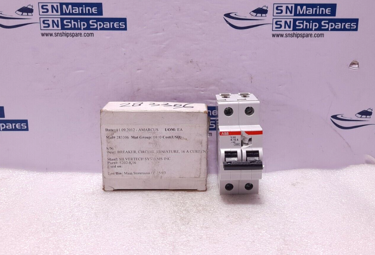 ABB S202-K16 Circuit Breaker Muniature 16A