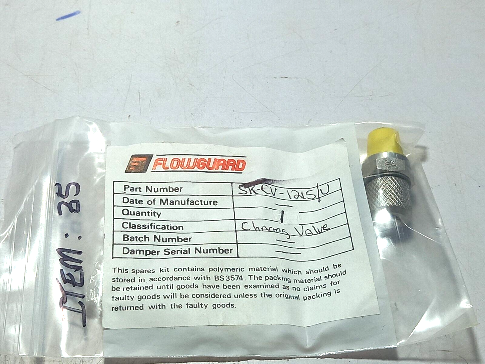 Flowguard SK-CV-1215/U Charging Valve