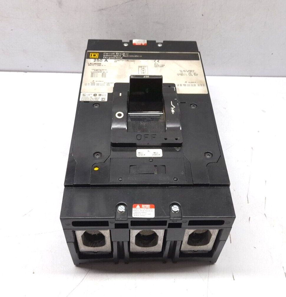 Square D LAL36250 Circuit Breaker 250A 3P 600VAC 250VDC 5060Hz Type LAL S4