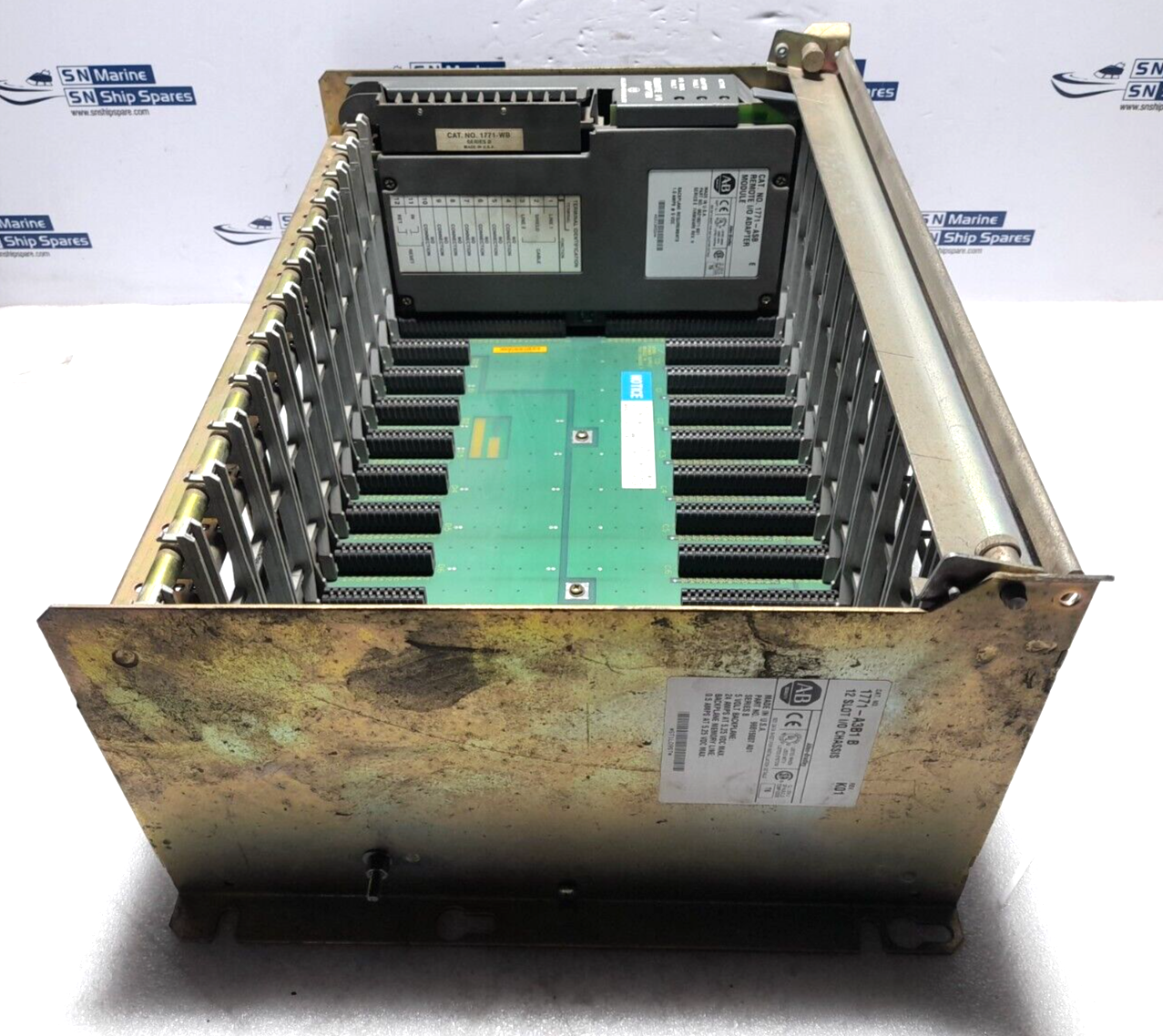 Allen Bradley 1771-ASB Remote I/O Adapter Module With 1771-A3B1 12 Slot I/O Chas