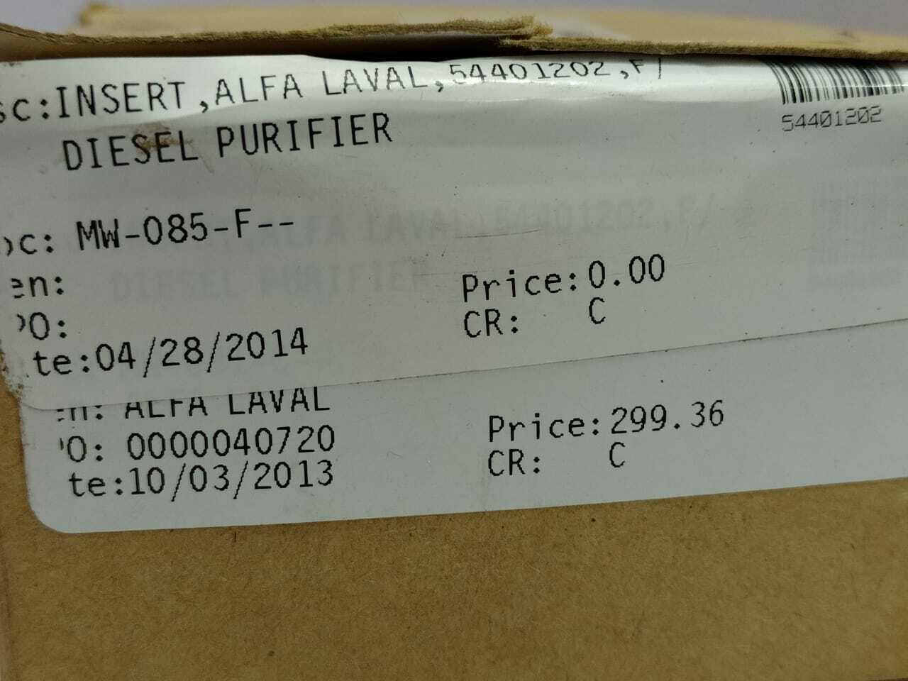 Alfa Laval 54401202 Insert F/Diesel Purifier