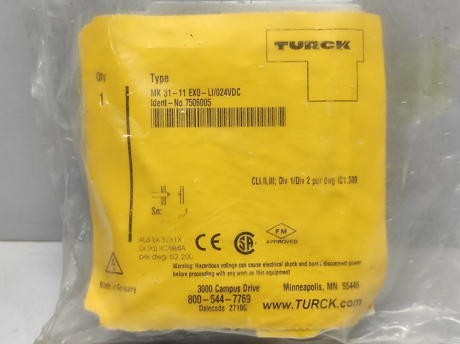 Turck MK 31-11 EX0-LI/024VDC 7506005 Signal Converter