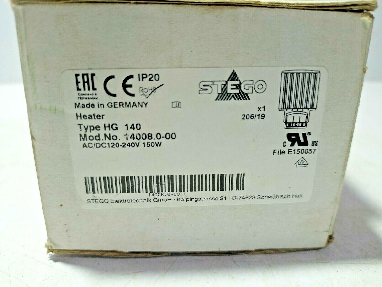 Stego HG 140 Heater 14008.0-00 AC/DC 120-240V 150W
