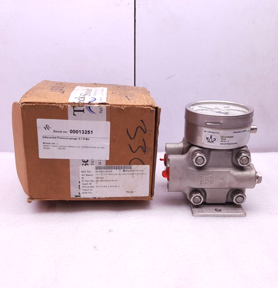 Teck Skotselv DA0303HR03LW1000 Differential Pressure Gauge Range 0…1.6 Bar Pmax