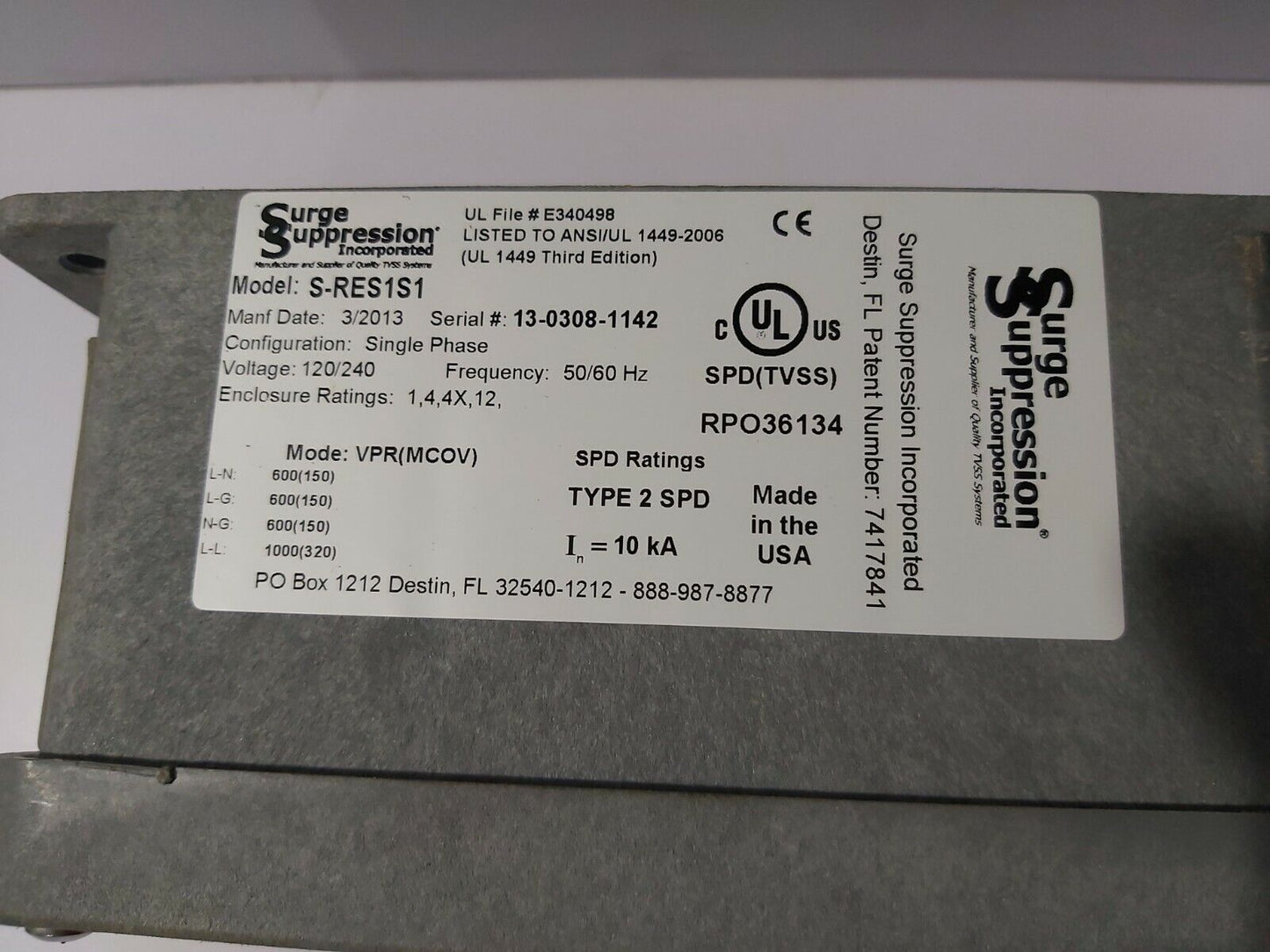 SURGE SUPPRESSION INCORPORATED S-RES1S1 