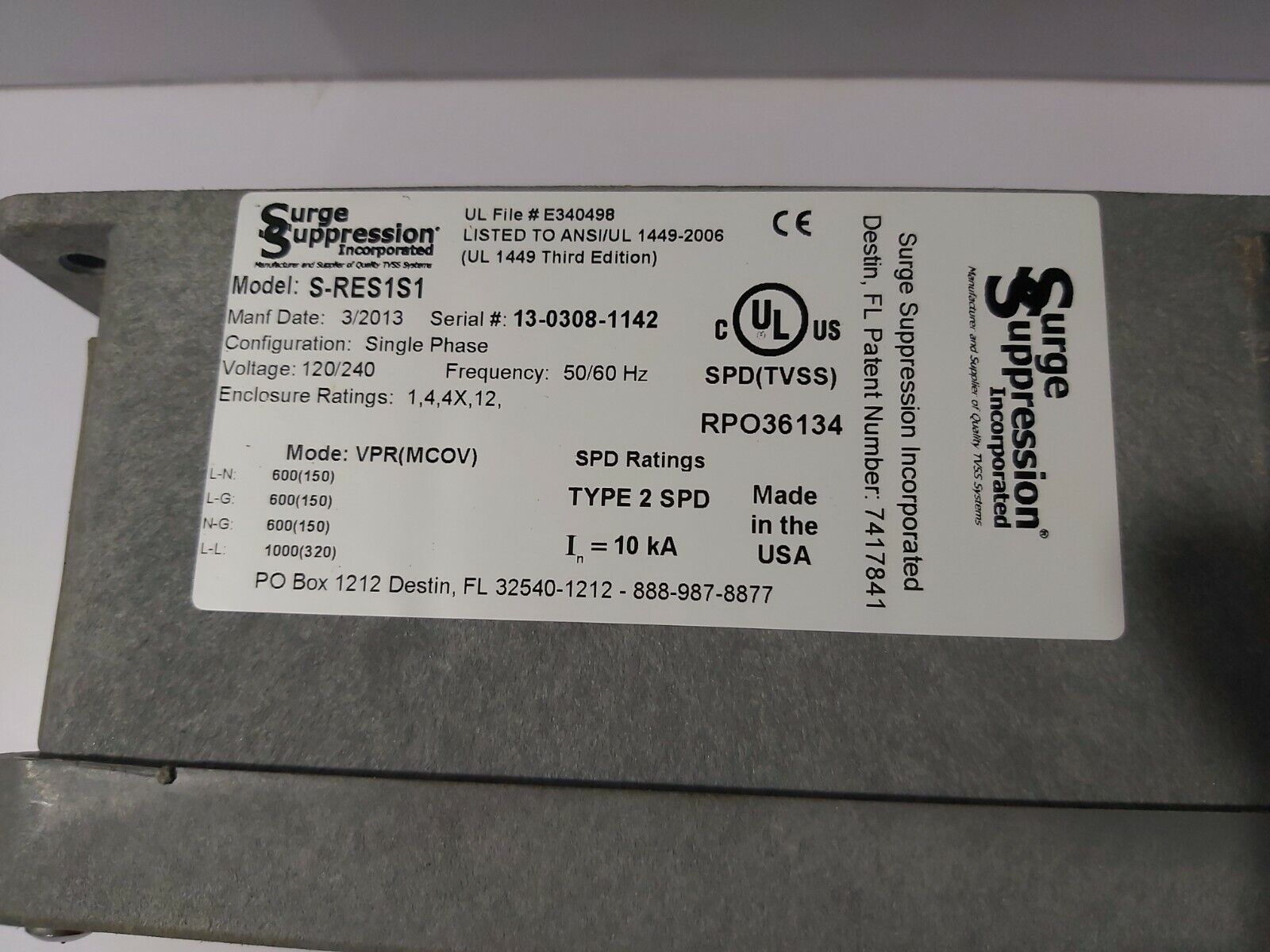 SURGE SUPPRESSION INCORPORATED S-RES1S1 