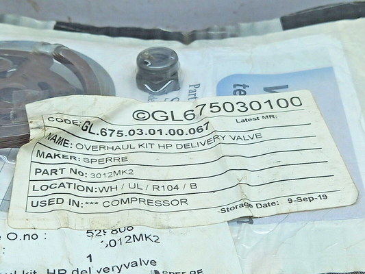 Sperre 3012MK2 Overhaul Valve HP Kit