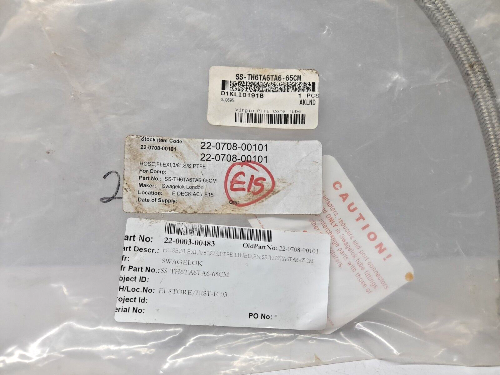 Swagelok SS TH6TA6TA6 Hose 65CM / Hose, Flexi.3/8”