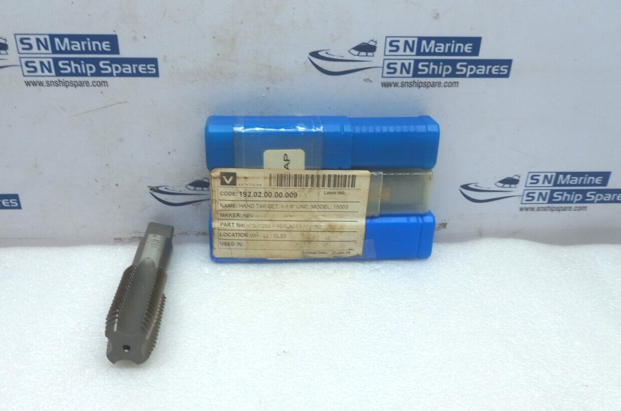 UNC 1500S Hand Tap Set 1-1/8” HSS H4 ABV HTS-11250-7 3PCs In Lot