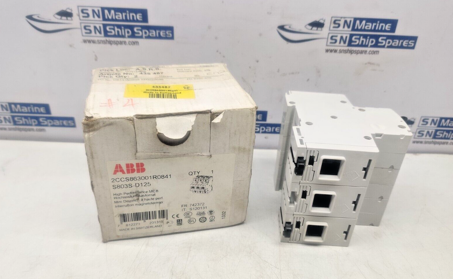 ABB S803S-D125 High Performance MCB 2CCS863001R0841 RS 435487