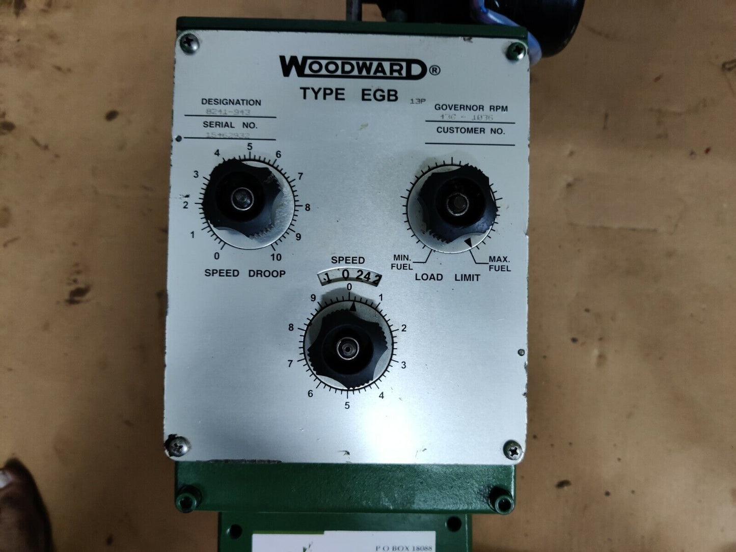 WOODWARD EGB 8241-943 GOVERNOR RPM-136-1036