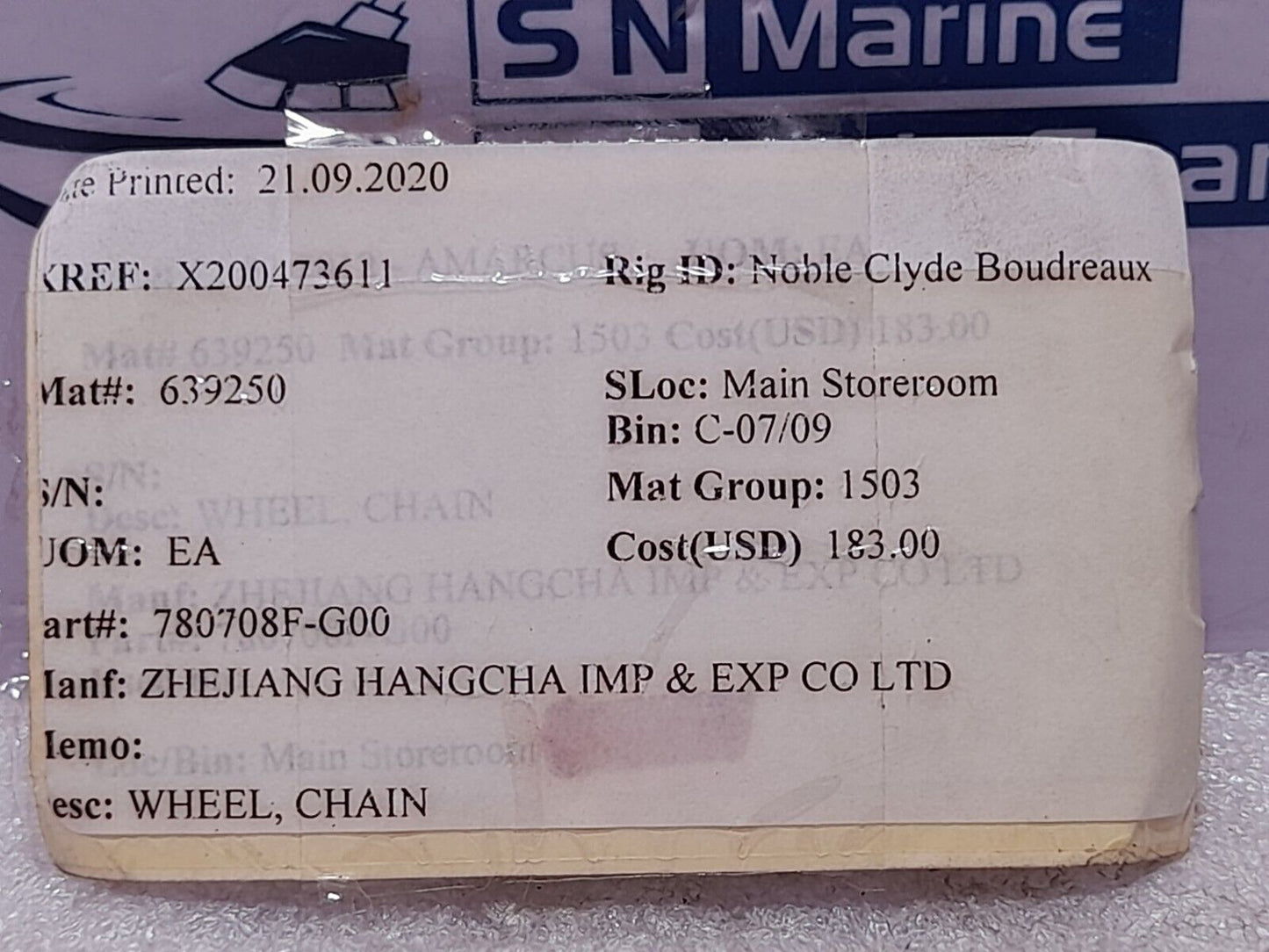 Wanda 780708F1 Zhejiang Hangcha 780708F-G00 Chain Wheel