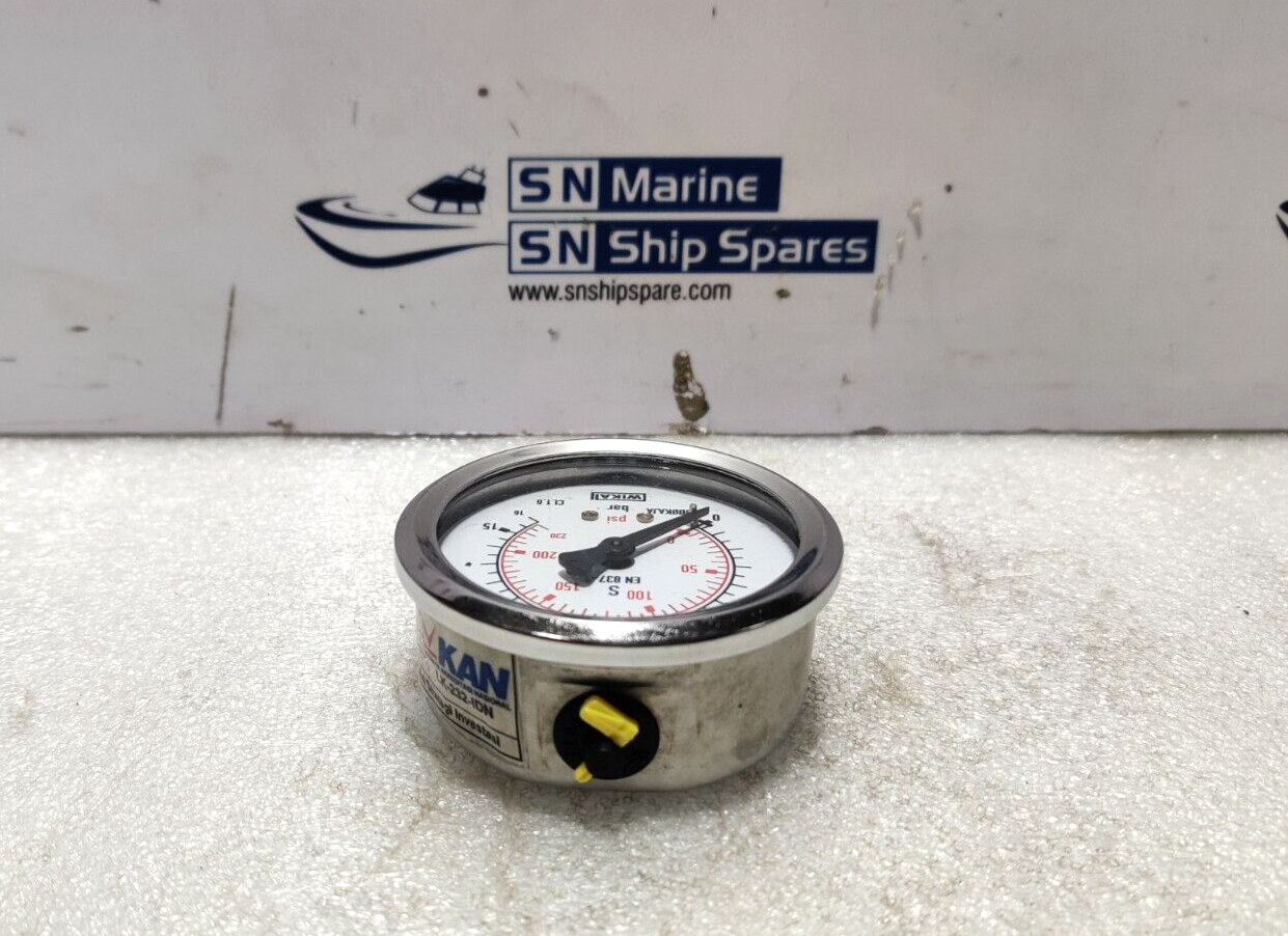 Wikai 212.53.63 Pressure Gauge 0-200Psi 16Bar 1/4 NPT Marsh J765P