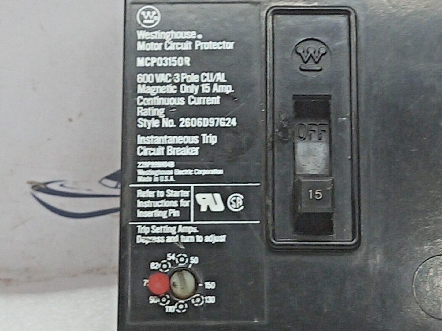 Westinghouse MCP03150R Motor Circuit Protector 3Pole 600VAC 532716