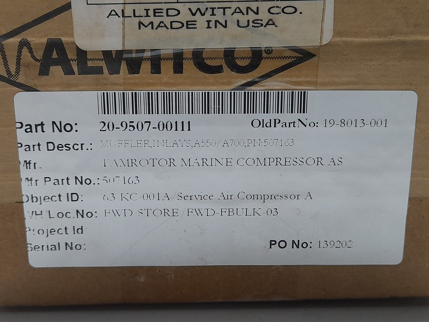 Tamrotor TMC 507163 Muffler inlays A550/A700