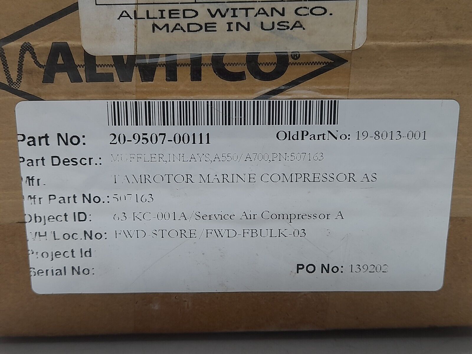 Tamrotor TMC 507163 Muffler inlays A550/A700