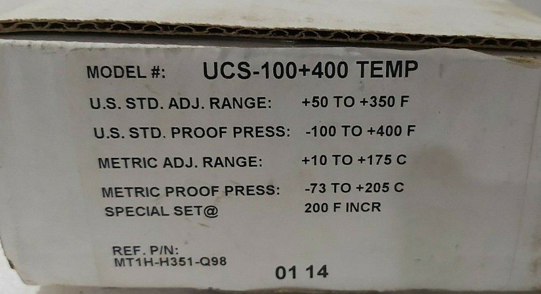UNLIMITED CONTROL & SUPPLY TEMPRATURE INDICATING SWITCH UCS-100+400