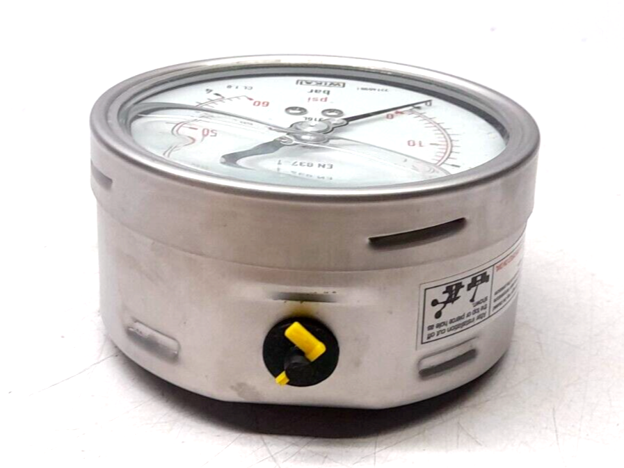 Wika 9050213 Pressure Gauge 232.50.100 ½ NPT 0-4 Bar 0-60 PSI