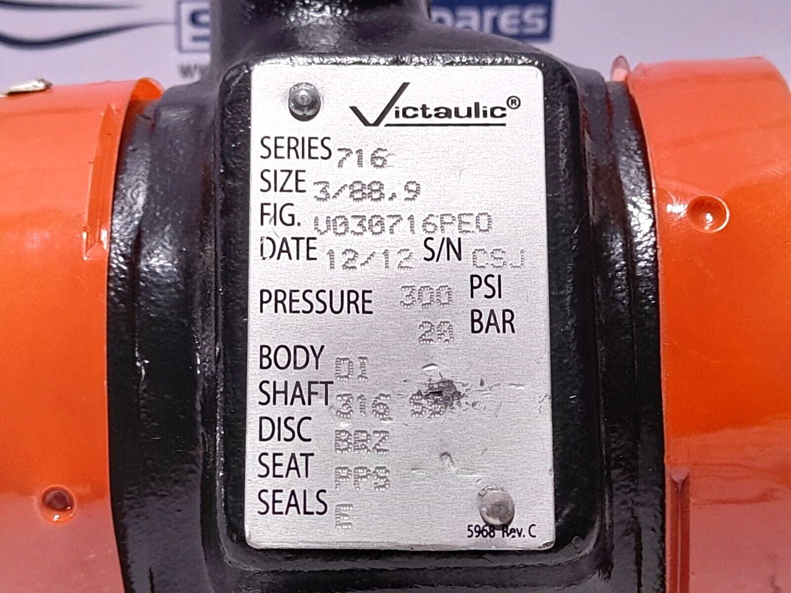 Victaulic V030716PE0 Check Valve Series 716 Size 3_88.9 300 PSI 20 Bar