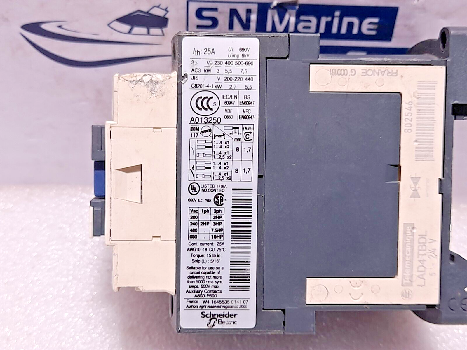 Telemecanique LC1D12BD Contactor 24VDC Ith:25A Ui: 690V 600V a.c