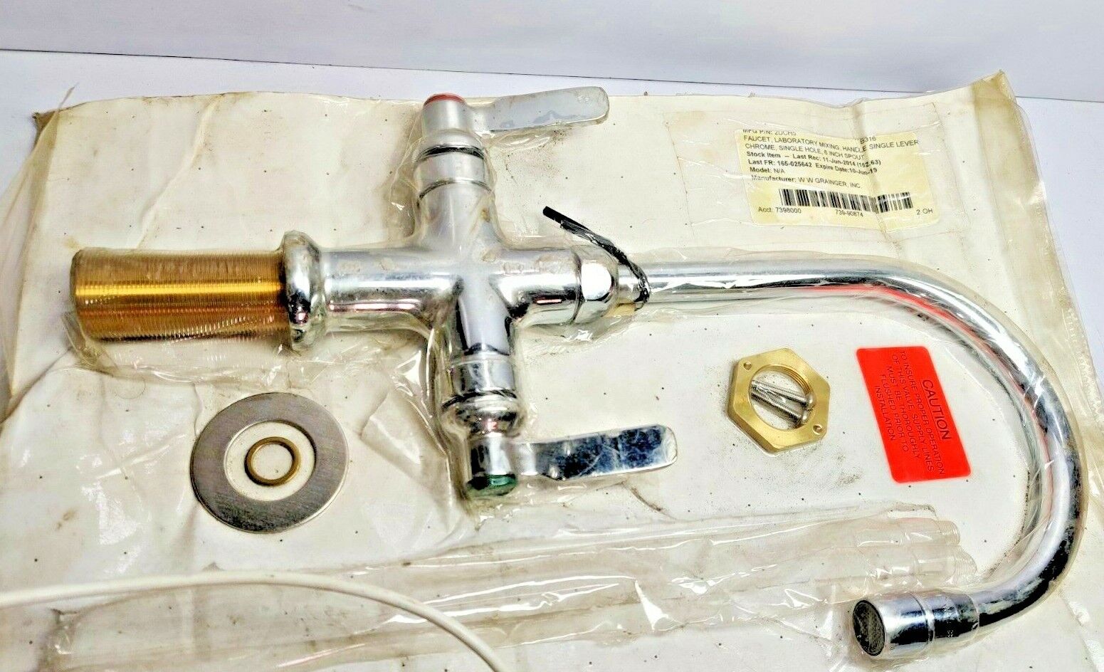 W W Grainger 2DCH5 - Faucet Single Lever Chrome Single Hole 6" Spout incomplete