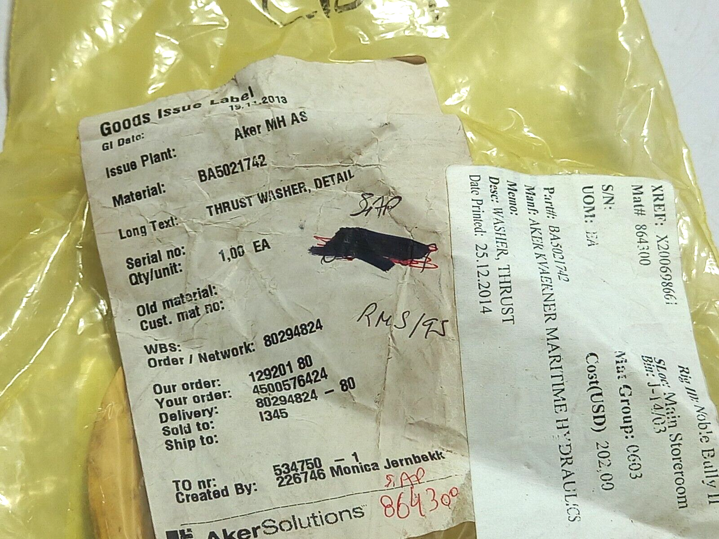 Aker BA5021742 Thrust Washer