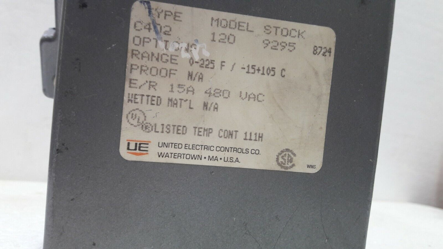 UNITED ELECTRIC C402 120 TEMPERATURE CONTROLLER SWITCH /C402120