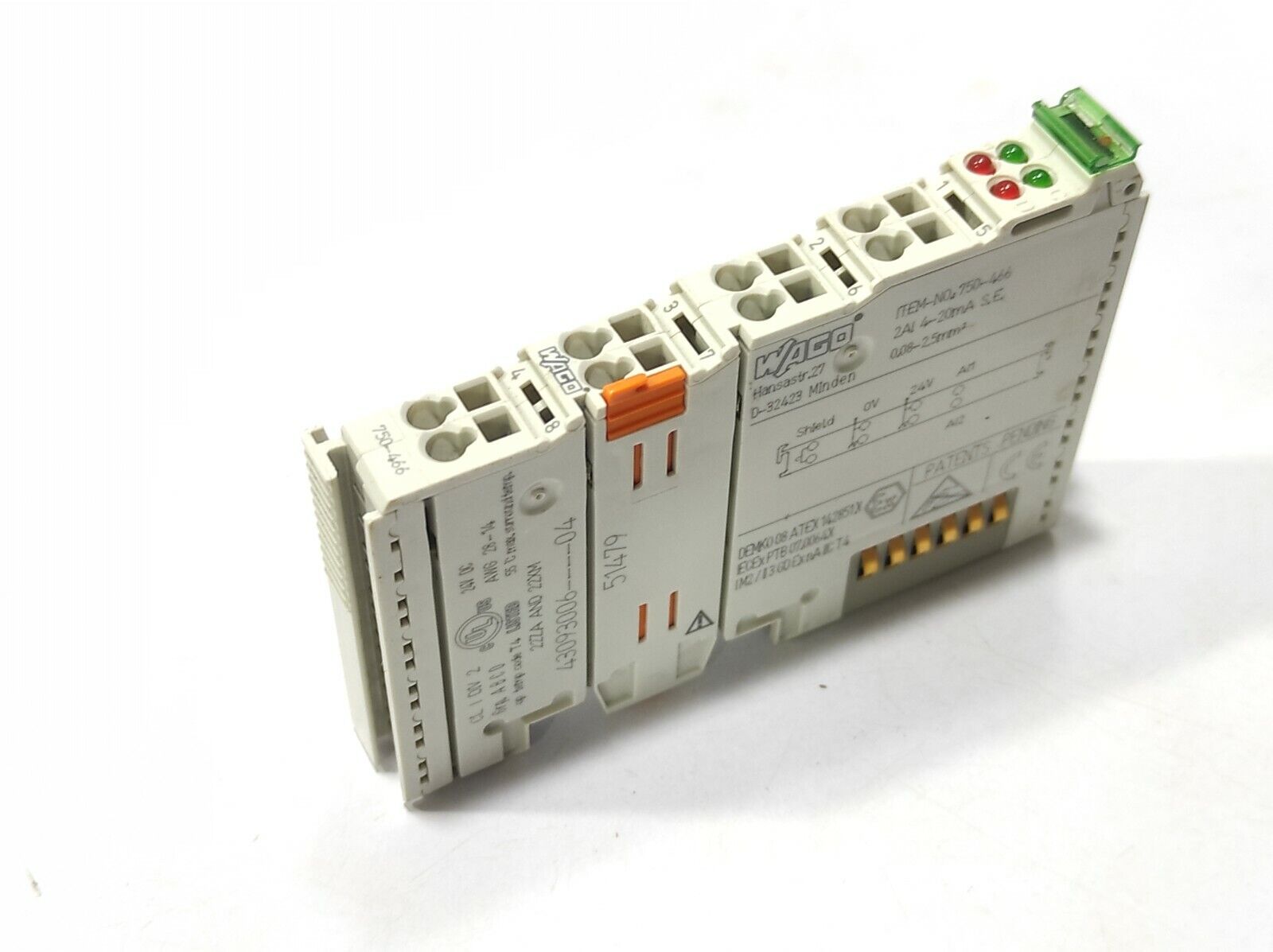 Wago 750-466 2-Channel Analog Input Module 750466 2AI 4-20mA 24VDC