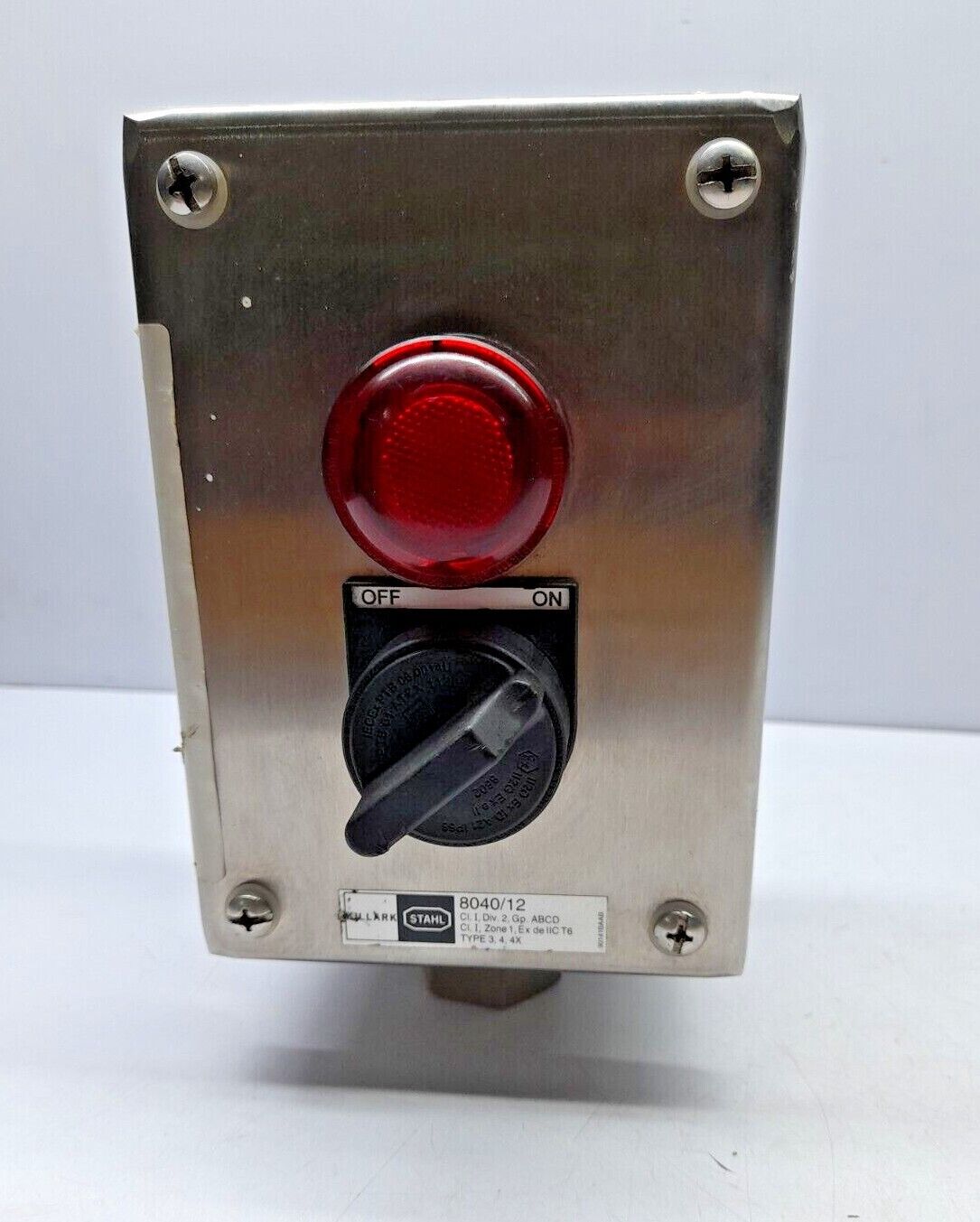 Killark Stahl 8040 8040/12 Control Device On Off Selector Switch Box With Pilot 