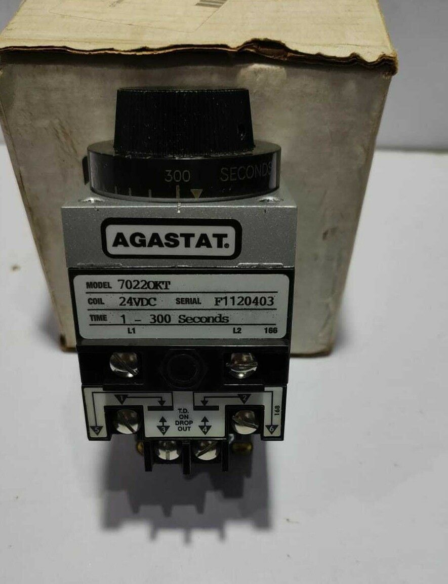 Agastat 7022OKT Electromechanical Time Delay Relay 24VDC 1-300 Seconds