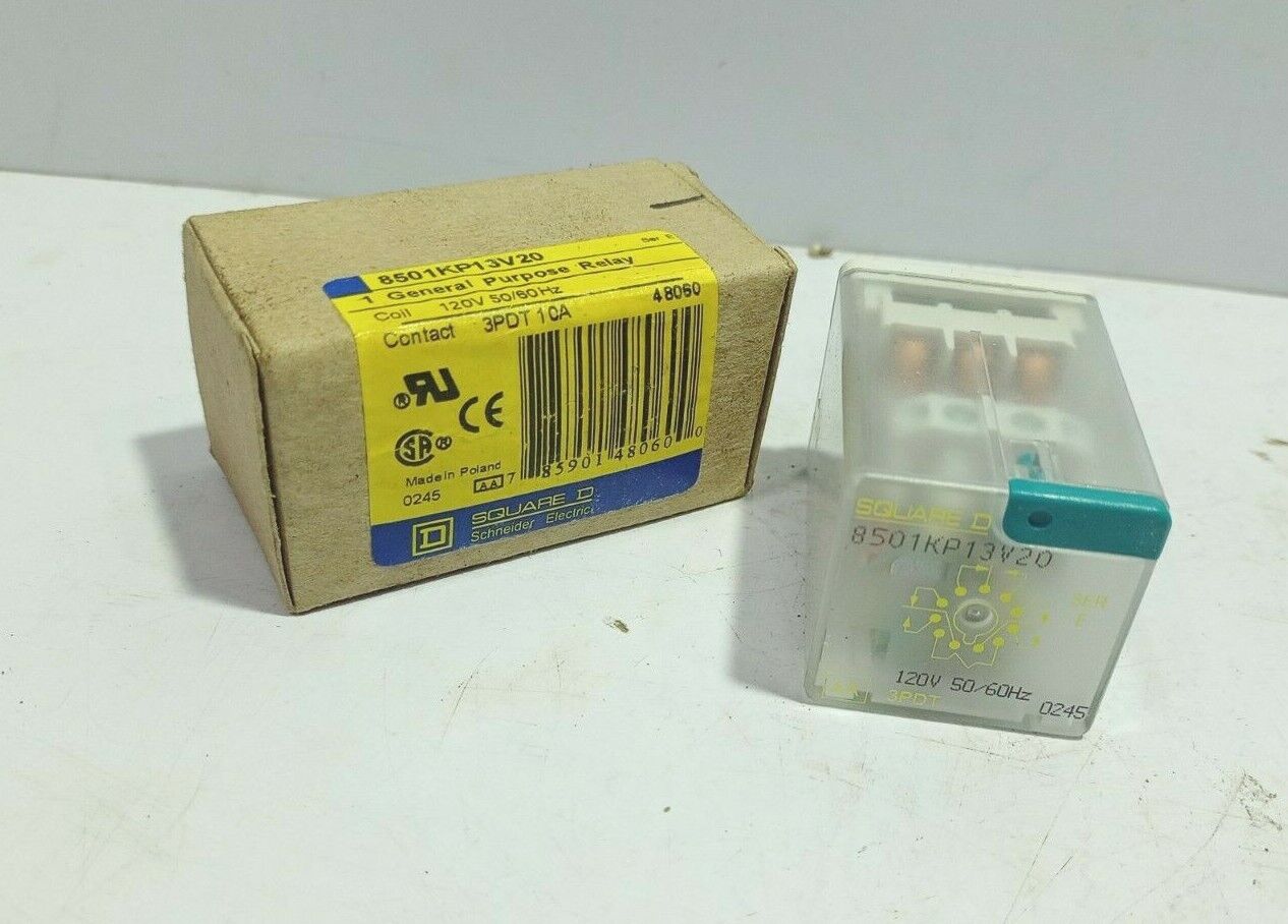 Square D 8501KP13V20 Ser E Genera Purpose Relay 120V 50_60Hz 3PDT 10A
