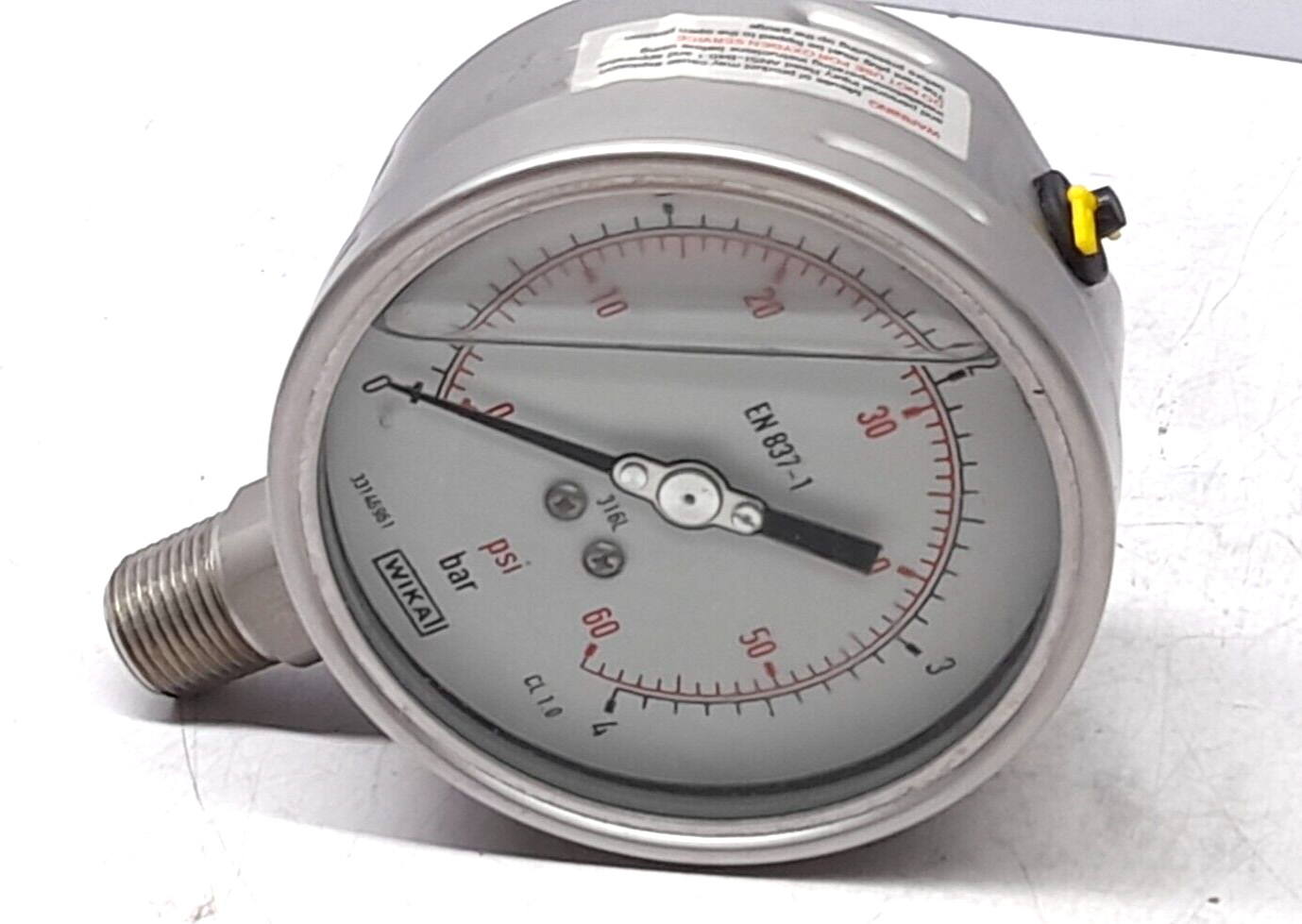 Wika 9050213 Pressure Gauge 232.50.100 ½ NPT 0-4 Bar 0-60 PSI (1 )