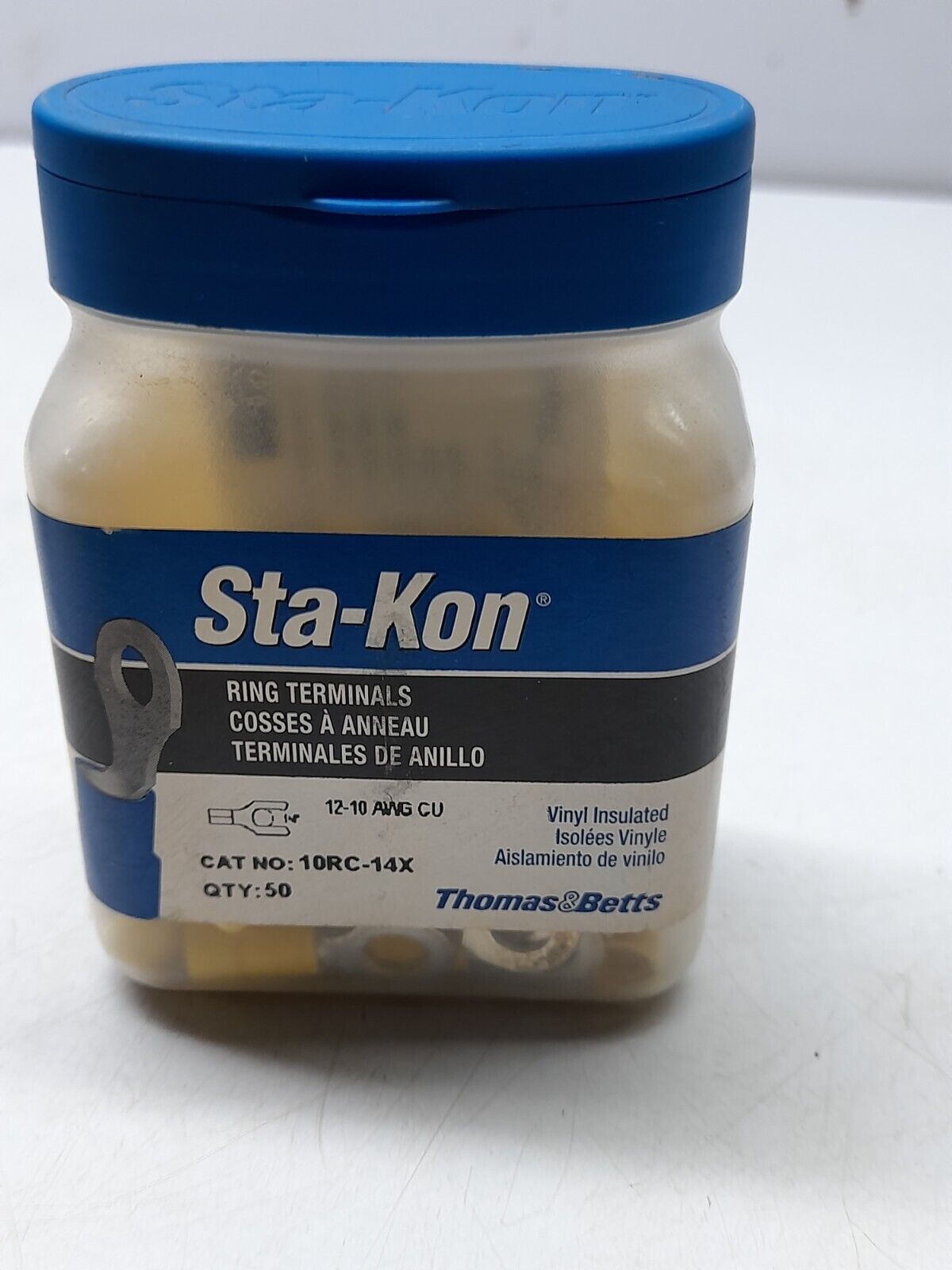 Thomas & Betts Sta-Kon 10RC-14X Ring Terminals Nos 50 - 3PCs/Lot