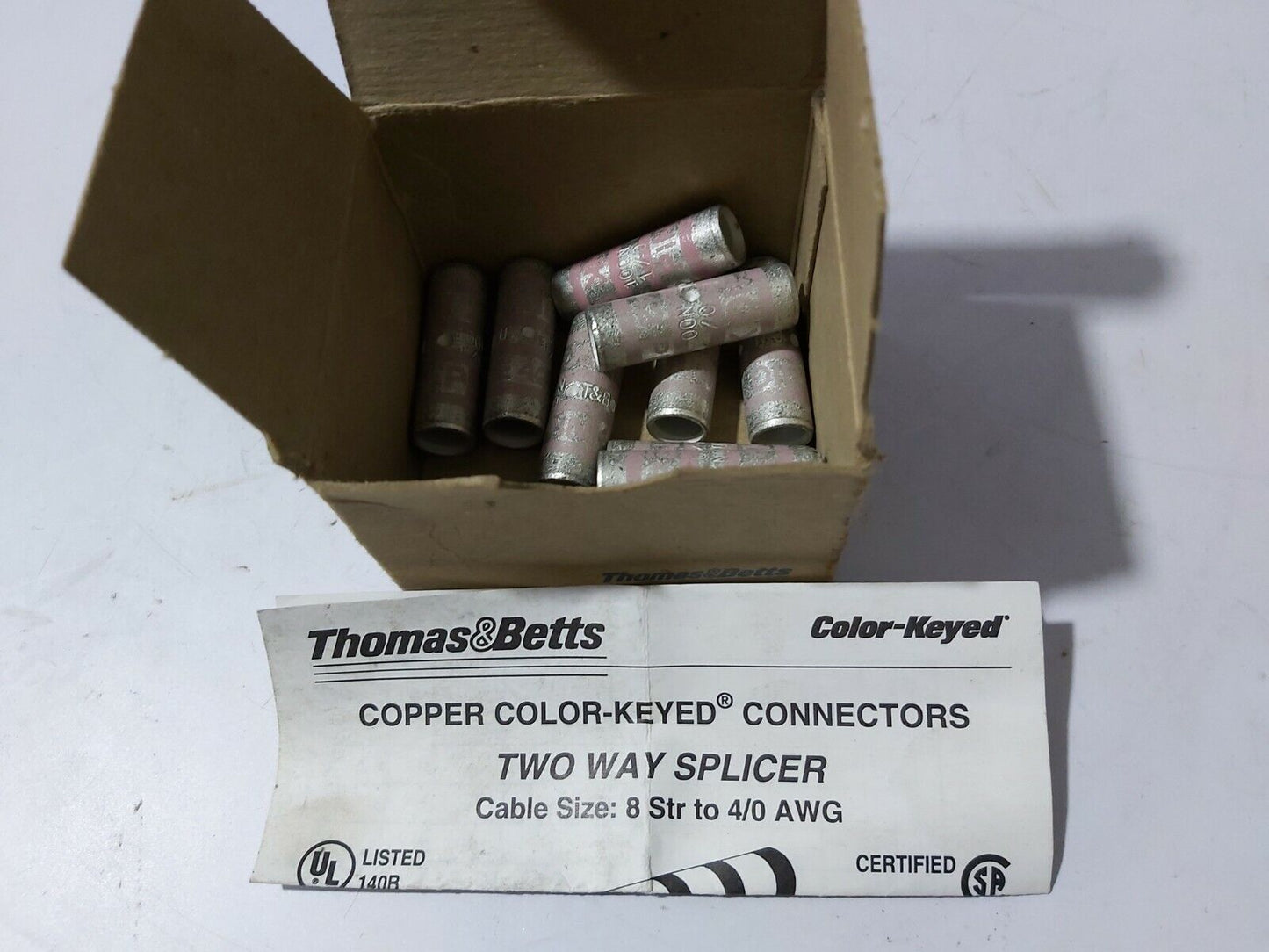 THOMAS BETTS 54509 TWO WAY COOPER SPLICER  PINK DIE 42 10-PCS IN BOX SALE