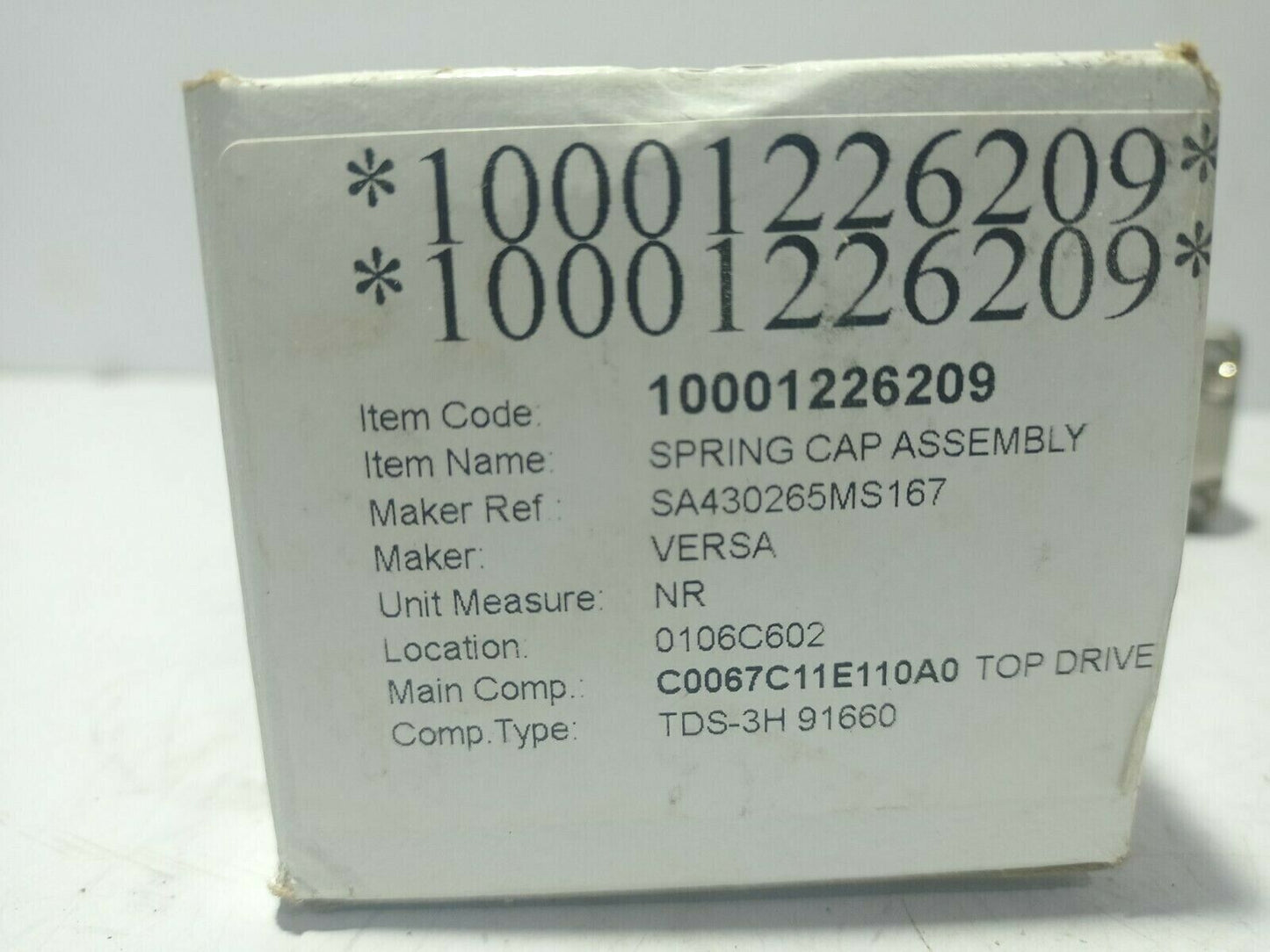 Versa SA-4302-65-MS-167 Spring Cap Assembly SA4302265MS167