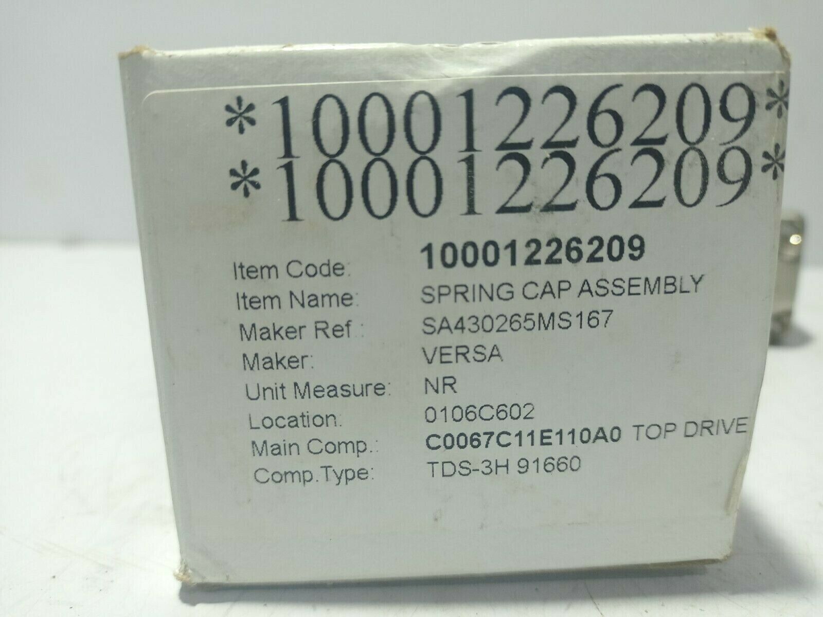 Versa SA-4302-65-MS-167 Spring Cap Assembly SA4302265MS167