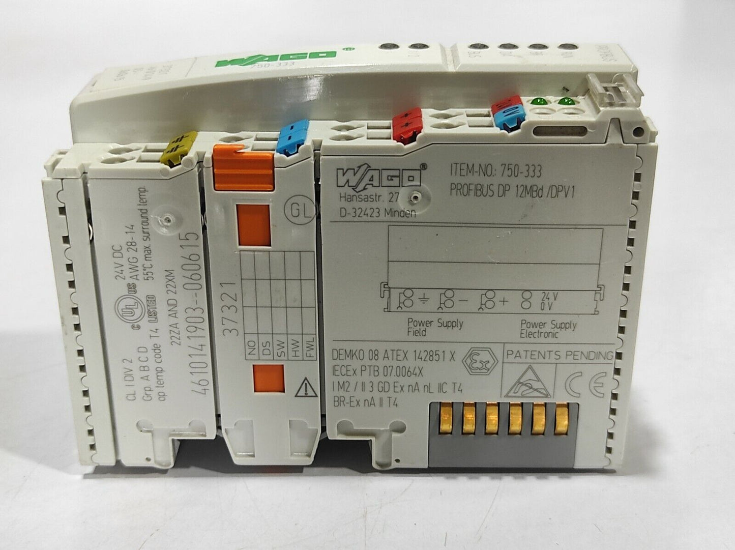 Wago 750-333 Fieldbus Coupler Profibus 750333 Profibus DP 12MBd /DPV1 24V DC