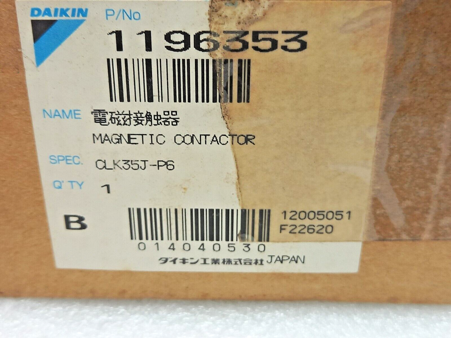 Togami Electric CLK-35J-P6 Magnetic Contactor 220-240V 50Hz 220-240V 60Hz R51051