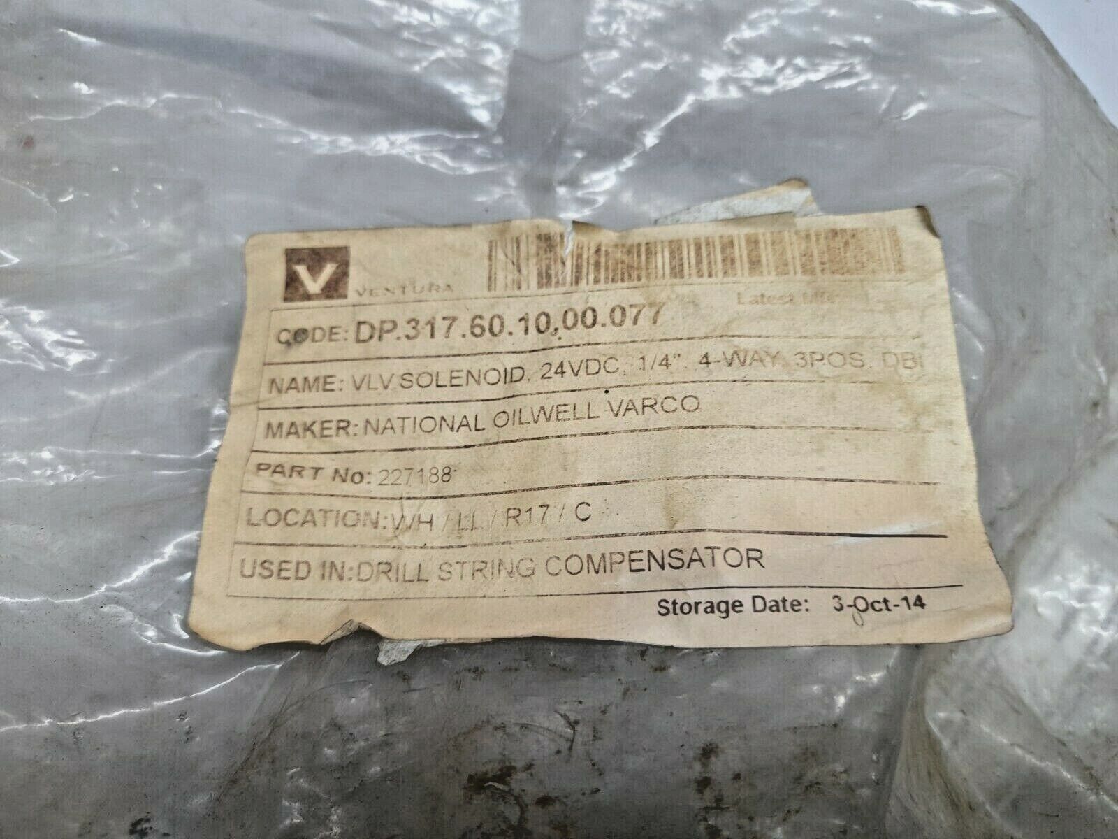 Versa VXX-4324-H-M-MS3-XX-D024 National Oilwell Varco 227188 Solenoid Valve