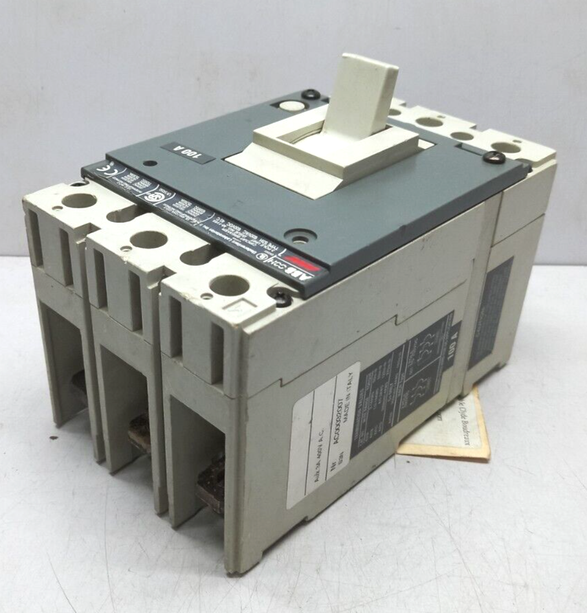 ABB S3H Circuit Breaker 100A 600VAC 600VDC 3 Pole