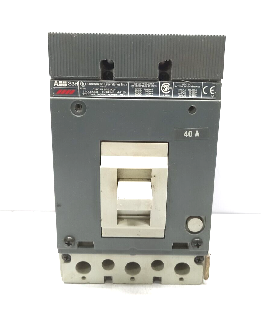 ABB S3H Circuit Breaker 40A 3P 600VAC 600VDC