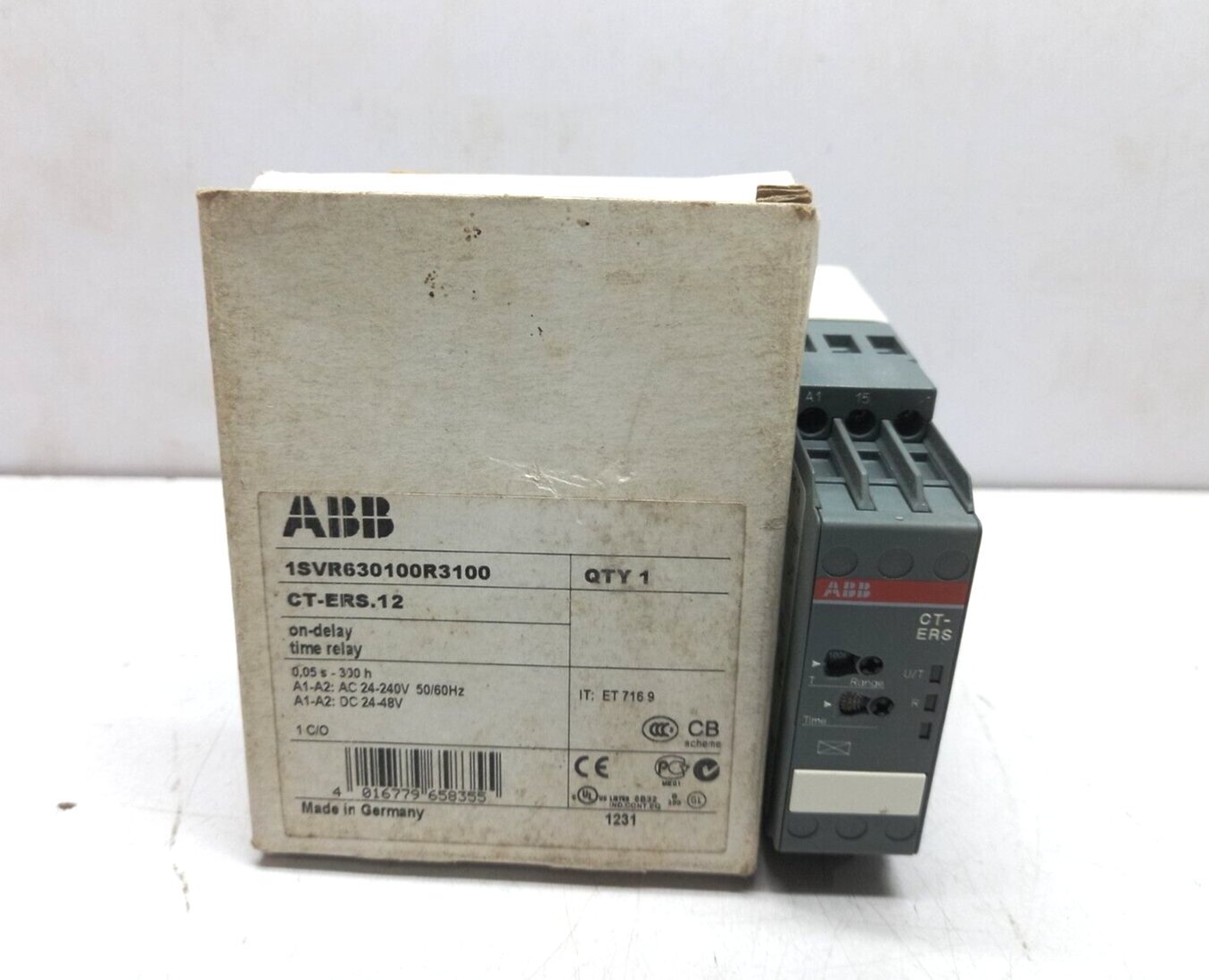 ABB 1SVR630100R3100 CT-ERS.12 On Delay Time Relay CT-ERS